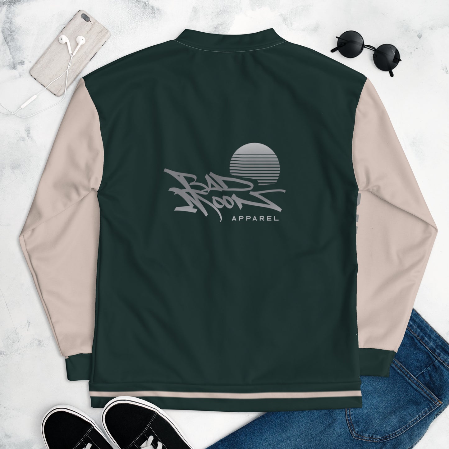 Green and Tan Varsity Jacket