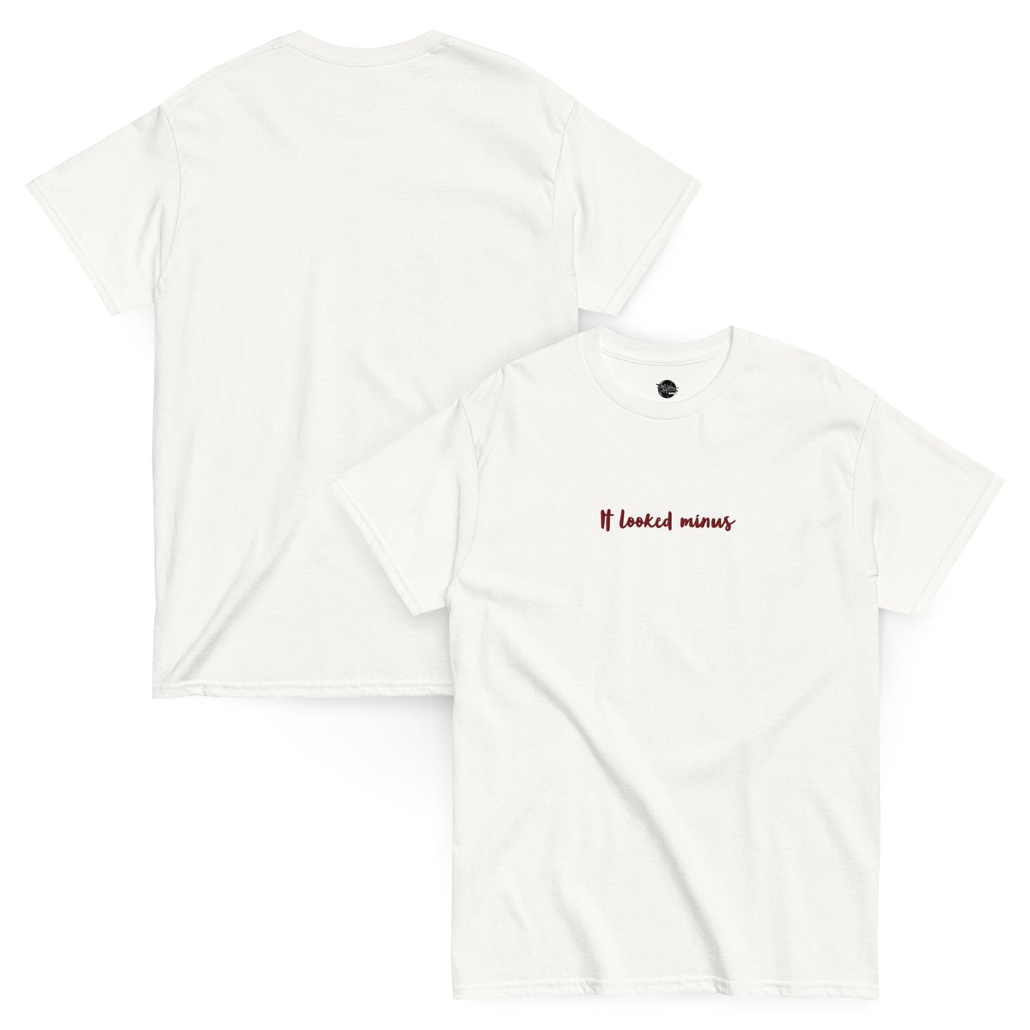 Embroidered Minimal T-shirt "It Looked Minus"