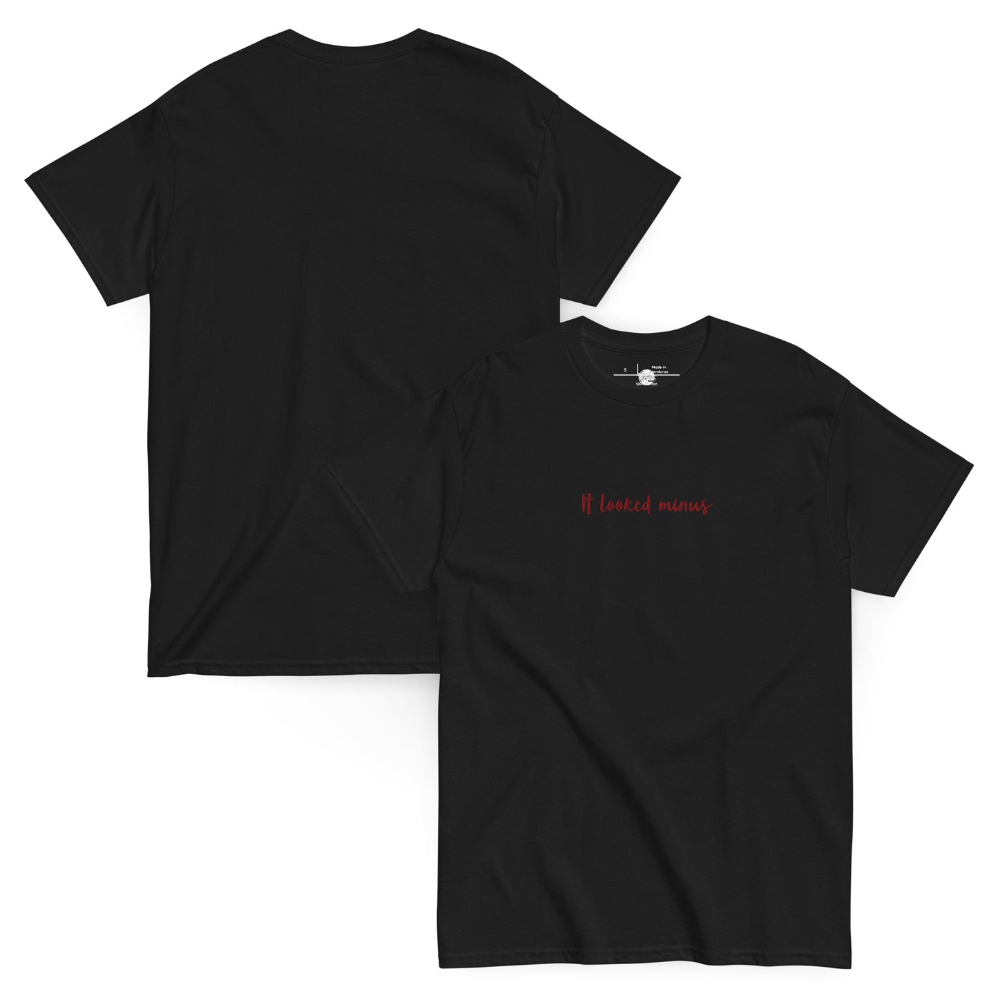 Embroidered Minimal T-shirt "It Looked Minus"